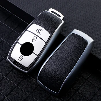 KUKAKEY Auto Atslēgu Vāks Mercedes Benz A E S Klases AMG 2019 2020 3 Pogas Smart Keychain Ādas Stils Tālvadības Aizsargs Lietā