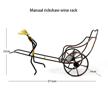 Nostalgic Stila Rikšas Vīna Plaukts Retro Dzelzs Māksla Vīna Pudeles Turētājs Displejs Plaukts Plaukta Mājās Bārs Darbvirsmas Mēbeļu Apdare