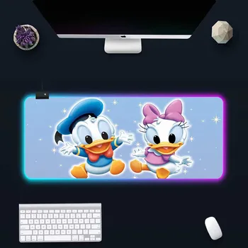 Karikatūra Pīle Donalds Daisy RGB Pc Gamer Tastatūras Peles Paliktņa peles paliktnis LED Aizrautīgs, Peles Paklāji, Gumijas Spēļu Datoru Mausepad