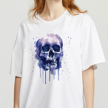 Modes Ziedu skelets T Krekls Sievietēm Jauki Drukāt Īsām Piedurknēm O-veida kakla T-krekls Vintage Ullzang T Harajuku Topi 5