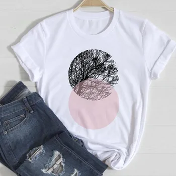 Sieviešu T-krekls Vasaras 2022 ģeometrija Harajuku O-veida kakla Melns Tops femme T krekls Kawaii Modes 90s Īsām Piedurknēm Dāmas Tees Tshirt 3