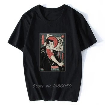 Modes Dj Samurajs Sākotnējā Smieklīgi Melns T-Krekls Vīriešu Kokvilnas O-veida kakla T Hip Hop t-veida Topi Anime Krekls Harajuku