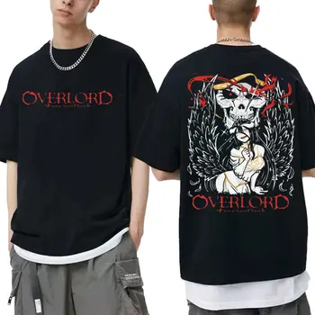 Anime Overlord Ainz Ooal Kleita Print T-krekli Albedo Grafiskais T Krekls Gadījuma Cilvēks Tees Unisex Manga Lielgabarīta Īsām Piedurknēm Tshirt