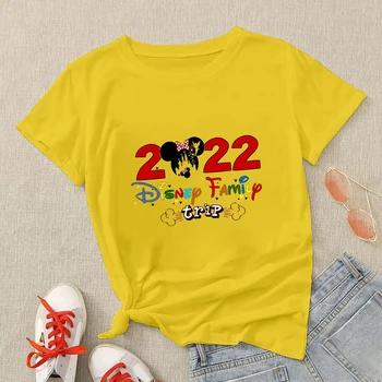 Vasaras Disney Ģimenes Ceļojumu T-krekls Femme Minnie Peles Dizaina Radošā Eiropas Drēbes ar Īsām Piedurknēm Gadījuma Brīvdienas T Krekls Sievietēm