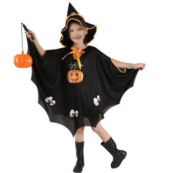 2022 Jaunas Halloween Bērnu Kostīms Bērniem Cosplay Drēbes Zēniem Meitenes Spēlē Raganu, Ķirbju Apmetnis + Cepure 2 Gabals Tērps, Tērpi 0