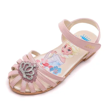 Disney bērnu kurpes meiteņu vasaras sandales jaunu bērnu sandales mīksta grunts neslīdoša elsa mazas meitenes princese apavi