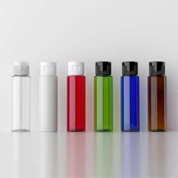 30ML X 100 Mazu Krāsainu Dzīvoklis Plecu Plastmasas Konteineri Ar Flip Klp PET Uzpildāmas Tukšs Ceļojumu Pudeli, Šķidrās Ziepes Šampūni