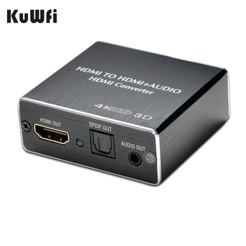KuWFi 4K 3D HDMI Audio Converter HDMI uz HDMI Dekodēšanu 5.1 Audio Signāla Slēdzis PC TV Blu-ray atskaņotāji Projektoru forXiaomi kaste