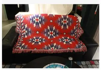 Silts sarkans kilim stila sabiezēt segu sofa cover gobelēns tautas stila paklāja gultas pārklājs