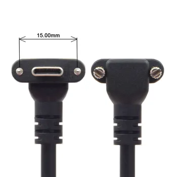 Uz augšu Leņķveida USB 3.1 Tipa C Dual Skrūvju Bloķēšanas uz Standarta USB3.0 Datu Kabeli