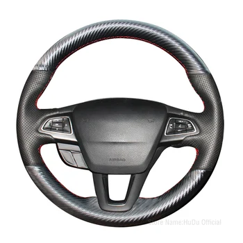 DIY Auto Stūres Rats Segumu Ford Mondeo Malas Galaxy S-Max 2014. - 2020. Gadam Melnas Zamšādas Oglekļa Šķiedras Roku Sašūtām Auto Piederumi