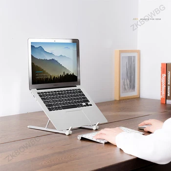 Regulējams Alumīnija Sakausējuma Laptop Stand Portatīvie iPad un Macbook Air Pro Locīšanas Universāls Nav Slīdēšanas Grāmatiņa Turētājs Piederumi 2