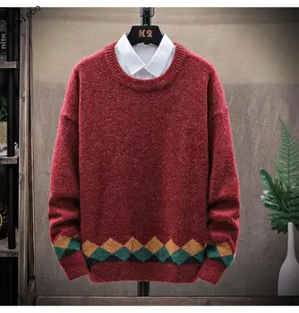 Zīmola Trikotāžas Džemperis Vīriešiem Pavasaris Rudens Modes Garām Piedurknēm Adīts Vīriešu Kokvilnas Džemperis Augstas Kvalitātes Apģērbu