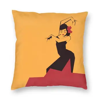 Slīpētas Flamenko Luksusa Mest Spilvendrānas Dzīves Telpu Dekorēšana Spāņu Dejotāja Stāju Dīvāna Spilvena Vāka Samta Spilvendrāna