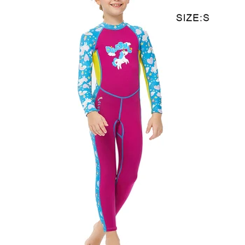 2 5MM garām Piedurknēm Bērniem Wetsuit Ūdenslīdēju Kostīms Siltuma Snorkeling Sērfot Tērps Meitenēm Jauniešu Teen Zīdainis, Bērns, Peldēšana