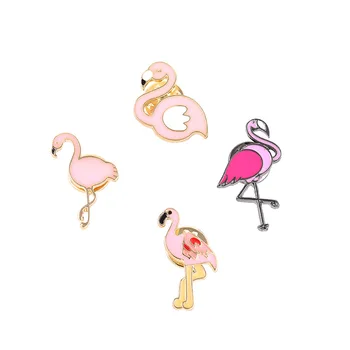 Putnu Flamingo Broša Pin Sievietēm, Vīriešiem Cute Rozā Flamingo Dzīvnieku Pin Atloks, Eļļas Piliens Emaljas Adatas Broša Žetons Rotaslietas Ņieburs