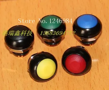 [SA]M12 ūdensizturīgs slēdzis reset pogu Taivāna Deli Wei PAS6 melnā metāla malu kārta melno pogu lock-bezmaksas--20pcs/daudz 3