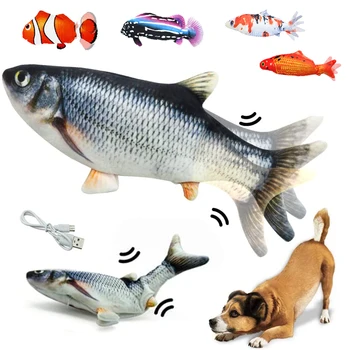 Rotaļlietas, Suņu Interaktīvo Elektronisko Floppy Zivju Rotaļlietas Suņiem zobu Suka Košļāt Mācību Funny Spēle Zivis par Mājdzīvnieku Kucēns Triksija Sunim 2022