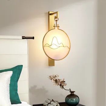 Ķīniešu apgleznošana sienu brā led gaismas mājas Vara Sienas Lampas Dzīvojamā Istabā Gaismu, guļamistabas Mēbeles E14 LED Sienas Apgaismojums