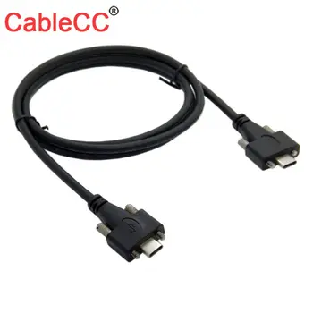 CY CableCC USB 3.1 Tipa C Dual Skrūvju Bloķēšanas uz Bloķēšanas USB-C 10Gbps Datu Kabelis 1,2 m Panel Mount Tips