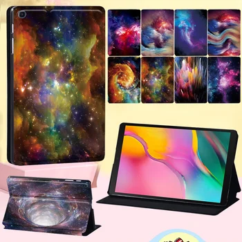 Samsung Galaxy Tab 8.0 T290 T295 (2019) Augstas Kvalitātes Tablete uz Lietu Triecienizturīgs Kosmosa Sērija PU Ādas Aizsardzības Apvalks