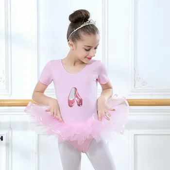 Baleta Leotards Meitenes Salds Rozā Baleta Vasaras Kleita Īsām Piedurknēm Baleta Kleitu Bērniem Vizuļi Kurpes Baleta Kostīmu Deju