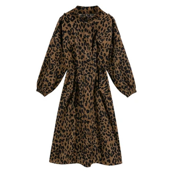 Pavasara Rudens jaunpienācēji Sieviešu Vējjaka Ilgi, Mēteļi Leopard Mēteļi Vintage Zaudēt Sieviešu Virsdrēbes Moderns Dāmu Apģērbu