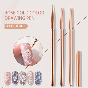 Gēla Nagu laka Art Design Līniju Zīmēšanas Pildspalvas par Mākslinieku 3pcs Nagus, Otu Komplekts Profesionāļiem Krāsošana Manikīra Salons DIY Mājās