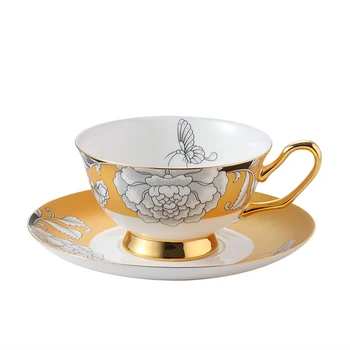 Keramikas krūzes radošo porcelāna tējas tasi Eiropas Klasiskās tējas tases cappuccino tasi krāsains kausa šķīvītis noteikti kāzas