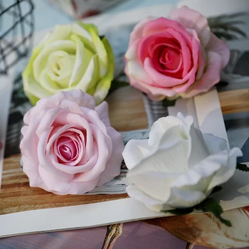 20pcs/daudz Augstas touch Mākslīgās vilnas auduma rožu vadītājs kāzu dekorēšana ziemassvētku puse DIY ziedu piederumi photograp aksesuāri 3