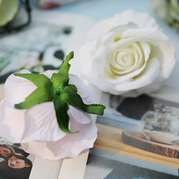 20pcs/daudz Augstas touch Mākslīgās vilnas auduma rožu vadītājs kāzu dekorēšana ziemassvētku puse DIY ziedu piederumi photograp aksesuāri 4