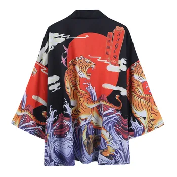 Vīrieši Japāņu Kimono Jaka Vīriešiem Samurai Tērpu Apģērbs Kimono Jaka Mens Kimono Krekls Streetwear