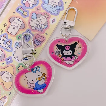 Sanrio Kuromi Hello Kitty Salds Sieviešu Cute Meitene Pāris Plīša Rotaslietas Dzimšanas Dienas Dāvanu Keychain Radošā Ceļa Atslēgu Piekariņu Rotaļlietas