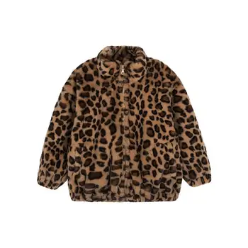 Modes Jauns Bērnu Meitene Zēnu Ziemas Jaka Leopard Mākslīgās Kažokādas Bieza Zīdaiņu Toddler Silts Mētelis Kažokādas Bērnu Apģērbu Outwear 2-10Y E527 3