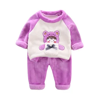 Jaunas Ziemas Baby Girl Drēbes Uzvalku Bērniem Karikatūra Modes Sleepwear T-Krekls, Bikses, 2gab/Komplekti Toddler Gadījuma Kostīmu Bērnu Pidžamas