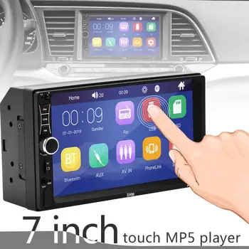 2 DIN 7 Collu HD CapacitiveTouch Ekrāna Automašīnas Stereo Radio MP5 Audio Atskaņotājs Atbalsta Spogulis saites/Stūres Vadības
