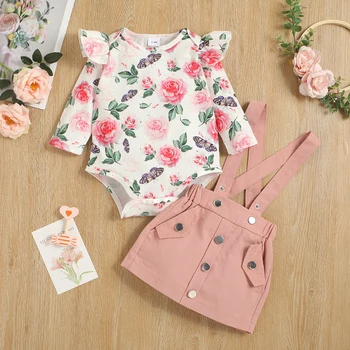 0 Līdz 18 Mēnešu Mazulim Meiteņu Apģērbu Komplekti Pavasara Kokvilnas Rožu Romper Un Kombinezoni Mazā Princese Tērpi, Dzimšanas Dienas Svinības Jaundzimušo Apģērbi