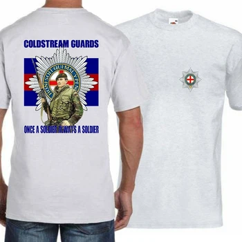 Britu Armijas Coldstream Guards Op Banner T Krekls. Ar īsām Piedurknēm 100% Kokvilna Gadījuma T-krekli Zaudēt Top Izmērs S-3XL