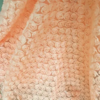 oranža rozā rozes ziedu mežģīņu Auduma patwork ,jaunu dessing Dizainers DIY Sievietes Kleitu Telas Tissus Ās Metru 130*90cm