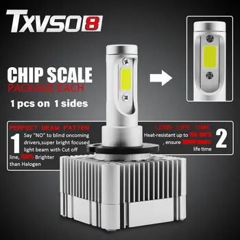 TXVSO8 D1S D3S LED Lukturu Spuldzes 110W 11000LM Auto Gaismas 2 Sānu 360 Grādu 6000K Built-in LED Driver faros led para auto 1