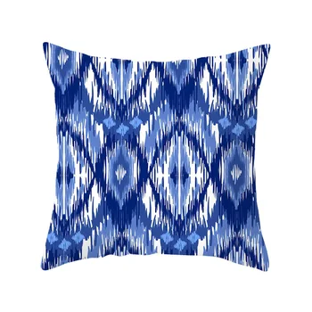 Ziemeļvalstu minimālisma stilā zila druka ģeometriskā grafikas mākslas spilvendrāna spilvena vāka mājas apdare dīvāns auto dekorēšana 4