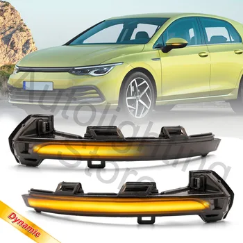 2X Dinamiskāko Sērijveida Blinker LED Sānu Spoguļi Pagrieziena Signāla Indikators Volkswagen Passat B8 Sedans, VW Golf 8 Mk Arteon