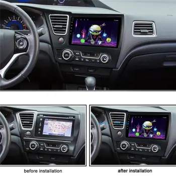 DSP 2G+32G IPS Ekrāns, Android 10.1 Auto Radio Multimediju Honda Civic 2013 2014 2015 RDS FM GPS Navigācijas Spogulis Saites, stereo 1