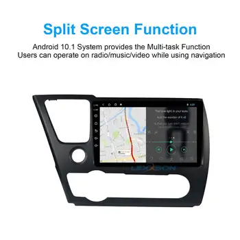 DSP 2G+32G IPS Ekrāns, Android 10.1 Auto Radio Multimediju Honda Civic 2013 2014 2015 RDS FM GPS Navigācijas Spogulis Saites, stereo 3