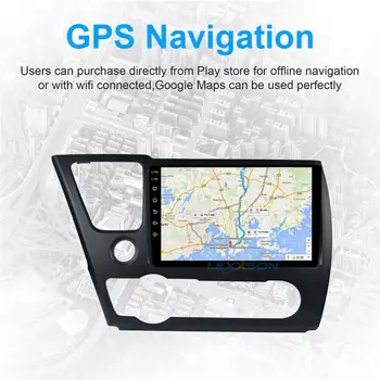 DSP 2G+32G IPS Ekrāns, Android 10.1 Auto Radio Multimediju Honda Civic 2013 2014 2015 RDS FM GPS Navigācijas Spogulis Saites, stereo 5