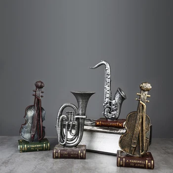 Radošie Mājas Dekoru Mēbeles, Modernā Vijole Modelis Retro Mūzikas Instrumentu Rotājumi Sveķu Amatniecības Statuetes Dāvanu