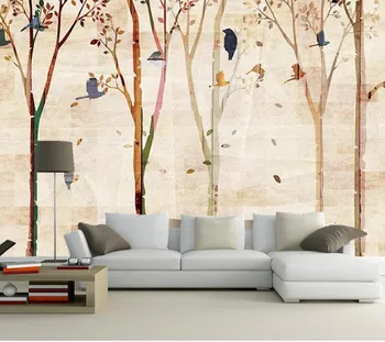 Papel DE parede meža peld putns koksnes graudu 3d tapetes,dzīvojamā istaba, TV dīvāns, guļamistabas sienas papīri mājas dekoru restorāns sienas