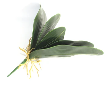 NuoNuoWell Mākslīgā Orhideja Atstāj Dabas spilgti Zaļo Augu Filiāle Ar Saknēm Mākslīgās Nekustamā Touch Plastmasas Ziedu Displejs 1