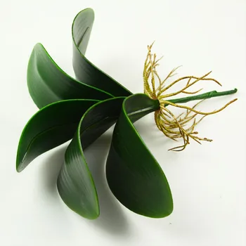 NuoNuoWell Mākslīgā Orhideja Atstāj Dabas spilgti Zaļo Augu Filiāle Ar Saknēm Mākslīgās Nekustamā Touch Plastmasas Ziedu Displejs 3