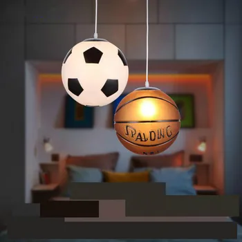 Viena Galva Basketbola, Futbola Stikla Griestu Lampas Bērnu Istabas, Guļamistabas Rūpniecības Lampas Led Pendant Gaismas 110v, 220v E27
